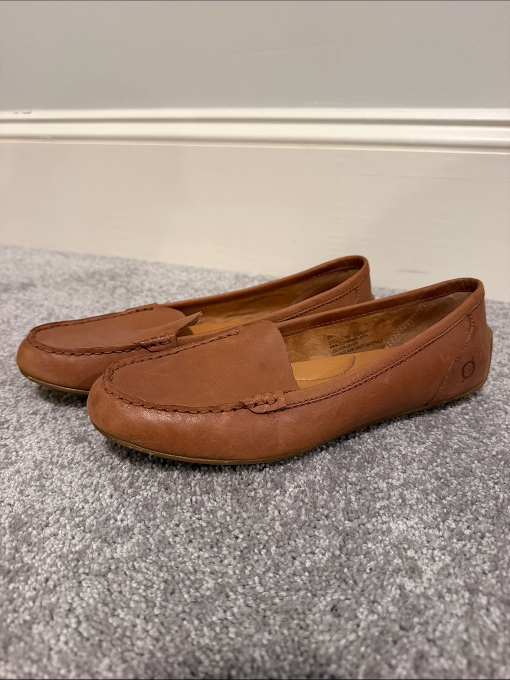 Born Women's Cognac Leather Slip-On Loafers - Picture 3 of 4